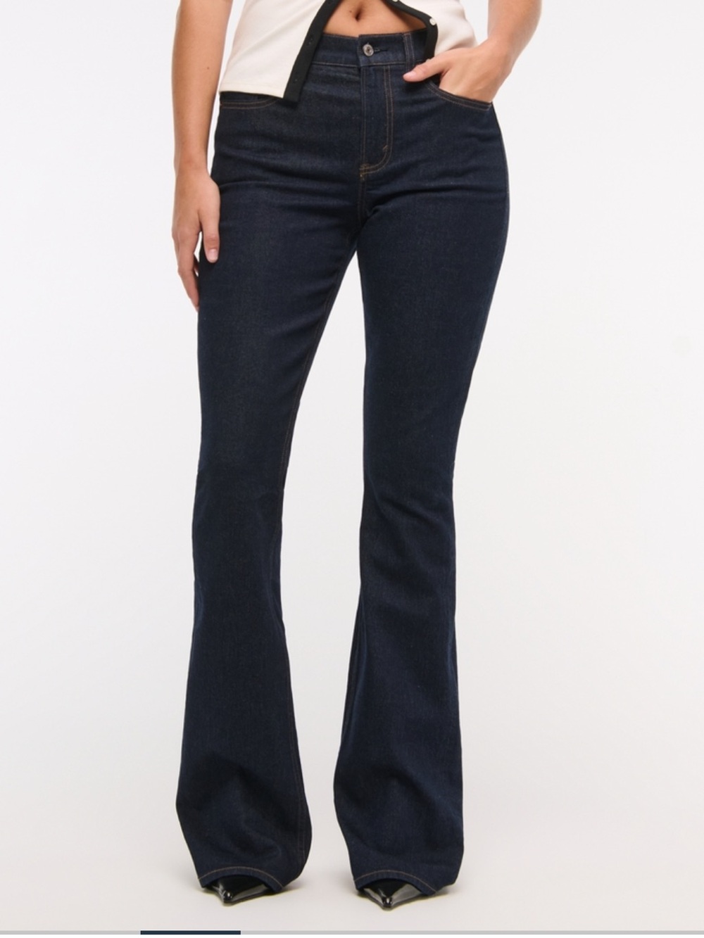 Abercrombie & Fitch Dark Indigo Flare Jeans - High Rise